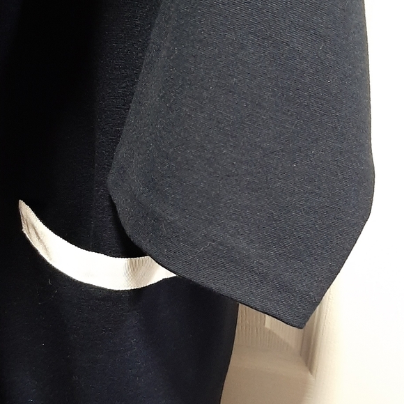 Talbots Woman's Navy Blue Dress With White Accents Plus Size 24W 3/4 Sleeve - Picture 3 of 8